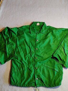 Jacket Boys Medium Green Nylon USA 70s